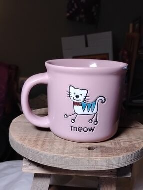 Cat Meow Artsy 16 oz Mug Pet Rageous Designs! Dusty Pink